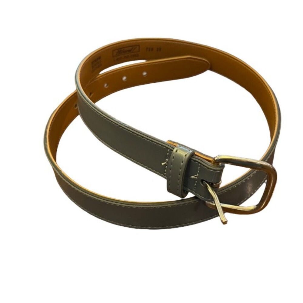 Haband Genuine Bonded Leather Belt Silver Buckle Gray 38 Mens Accessories Dress